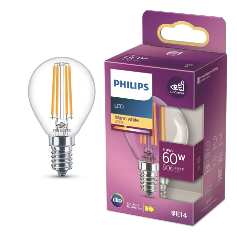 LED Lamp 60W E14 806Lm kogel filament