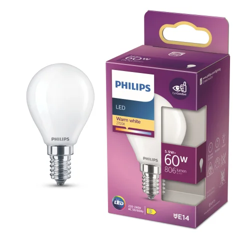 LED Lamp 60W E14 806Lm kogel mat