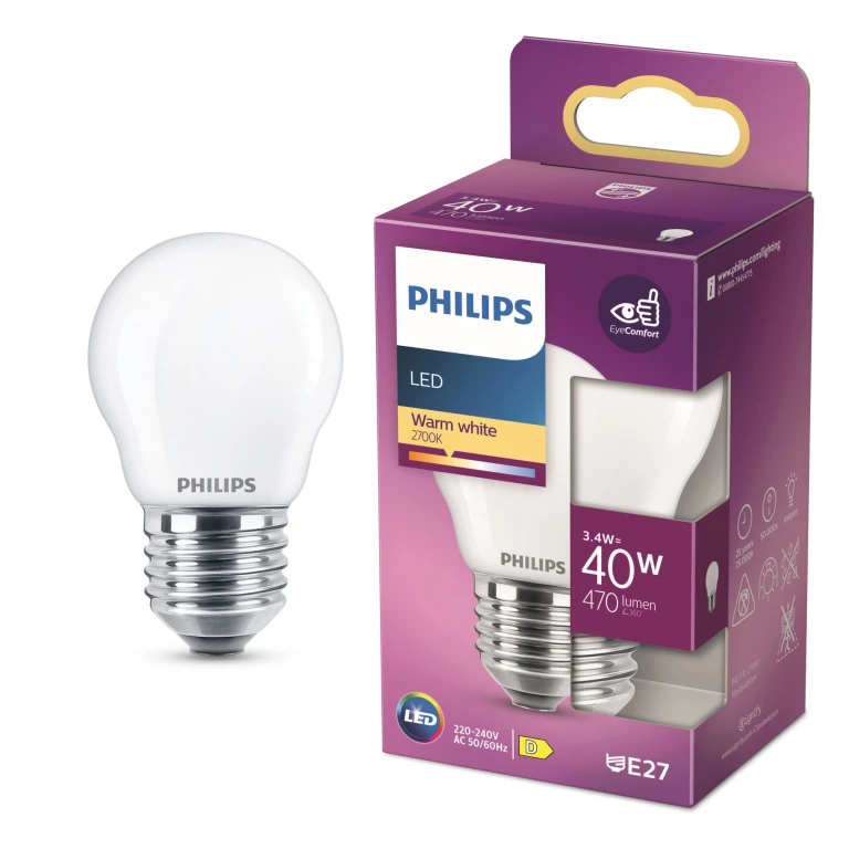 Philips LED Kogel Lamp E27 470 Lm mat - 1 stuk