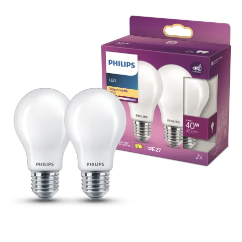 LED Lamp 40W E27 470Lm peer mat 2 st.