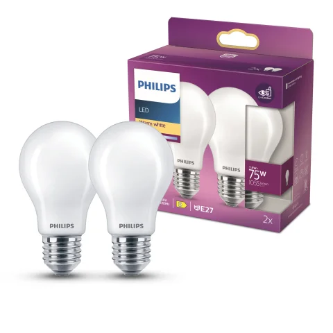 LED Lamp 75W E27 1055Lm peer mat 2 st.