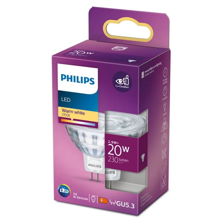 Philips LED Spotlamp GU5.3 20W 230Lm - 1 stuk