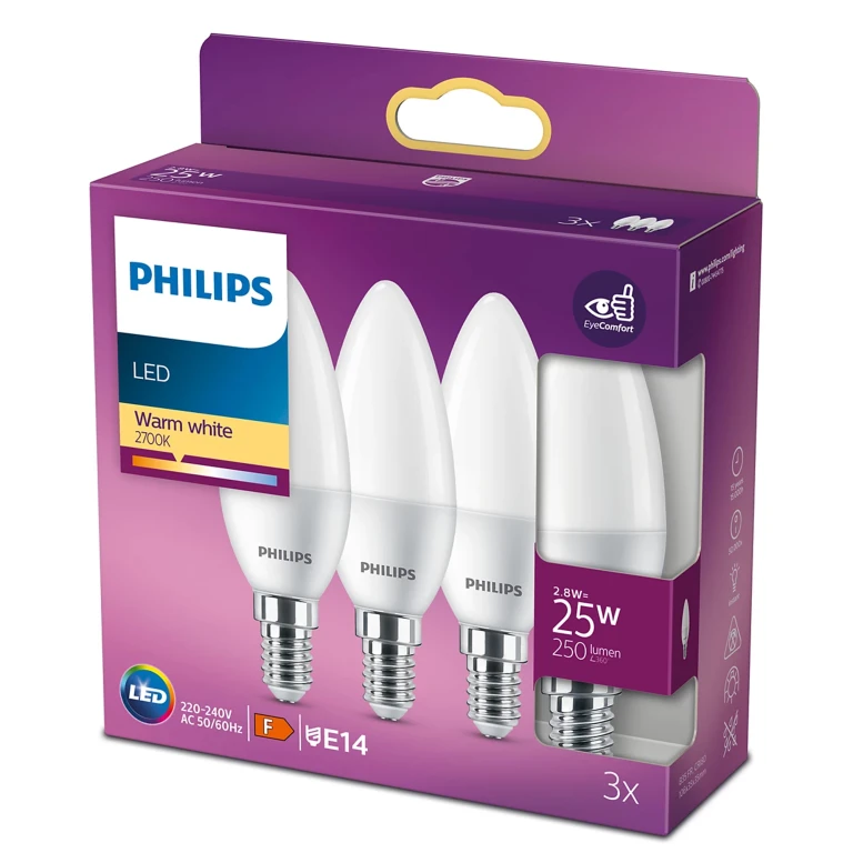 Philips LED Kaarslamp E14 250Lm Warm Wit - 1 stuk