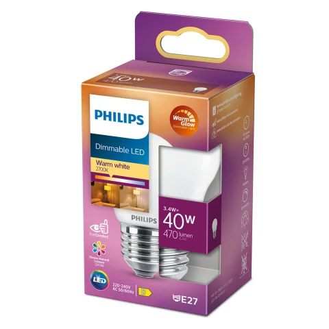 LED lamp E27 40W 470Lm kogel mat dimbaar