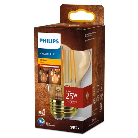 LED lamp E27 25W 250Lm peer flame vintage