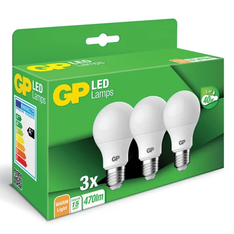 LED lamp E27 40W 470Lm classic mat 3st.