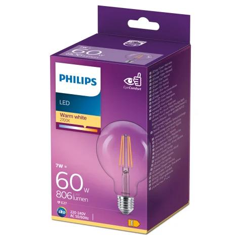 LED lamp E27 60W 806Lm kleine bol filament
