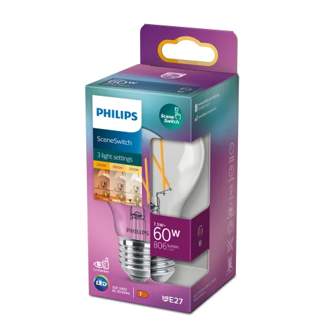 LED lamp E27 60W 806Lm A60 scene switch