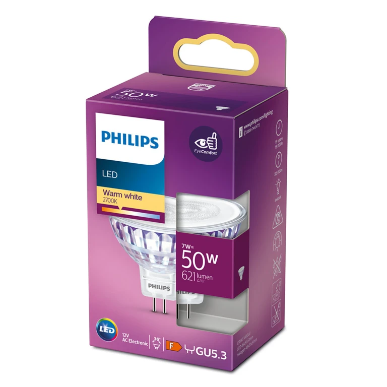 Philips LED Spotlamp GU5.3 7W 621Lm 2700K - 1 stuk