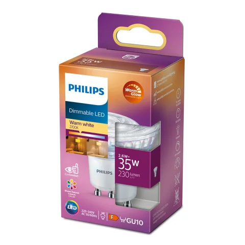 LED lamp GU10 35W 250Lm dimbaar warm glow 1st.