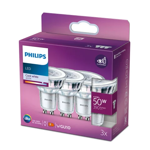 LED lamp GU10 50W 390Lm reflector 4000K 3 stuks