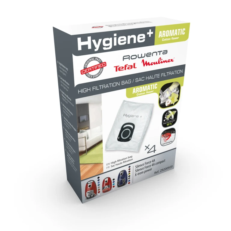 Rowenta Stofzuigerzakken Hygiene+ Aromatic Katoenbloem - Set van 4