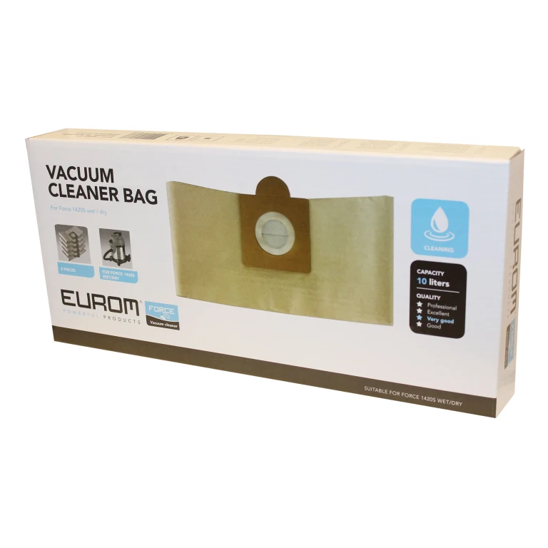 Eurom Stofzuigerzakken Papier voor Force 1420S Wet & Dry - set van 5