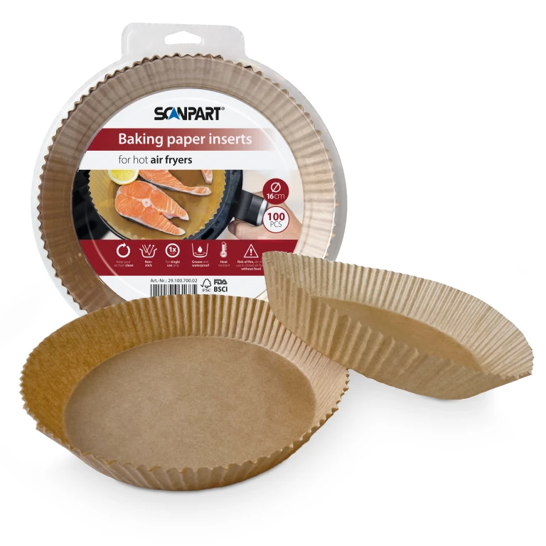 SCANPART Bakpapier Inlegvellen Airfryer Ø16cm - Set van 100 stuk