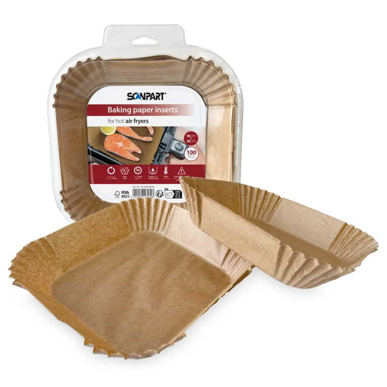 SCANPART Bakpapier Inlegvellen Airfryer 16x16cm - set van 100 stuk