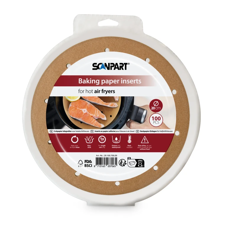 SCANPART Bakpapier Inlegvellen Airfryer Bodem Ø20 cm - set van 100 stuk