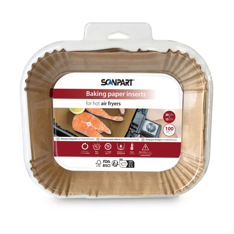Bakpapier inlegvellen Airfryer 15,5x20,5cm 100st.