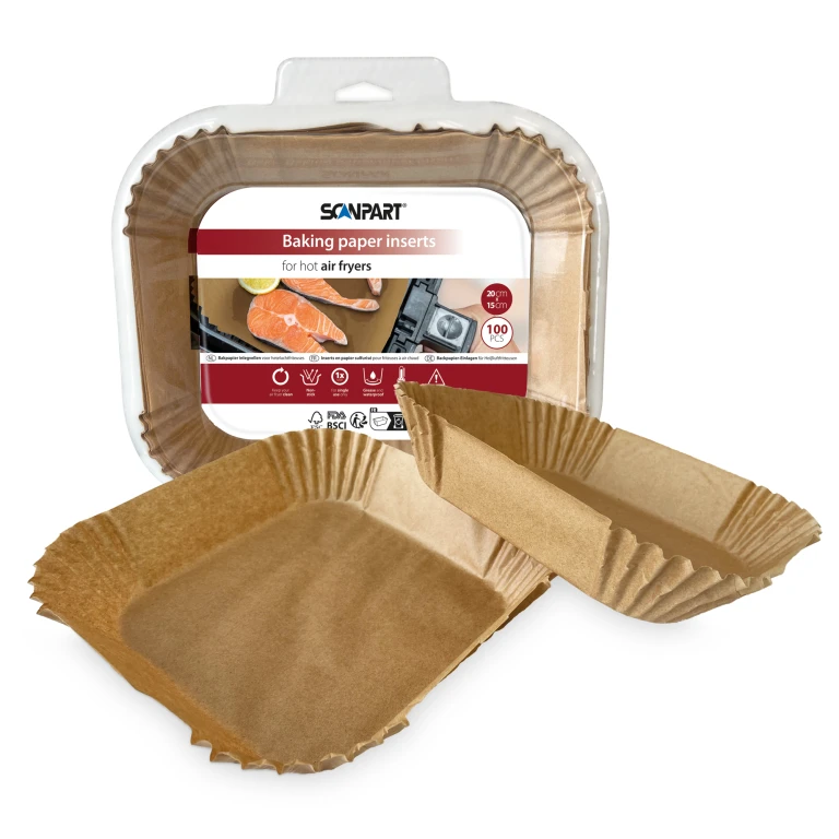 Scanpart Bakpapier Inlegvellen voor Airfryer 15,5 x 20,5 cm - set van 100 stuk
