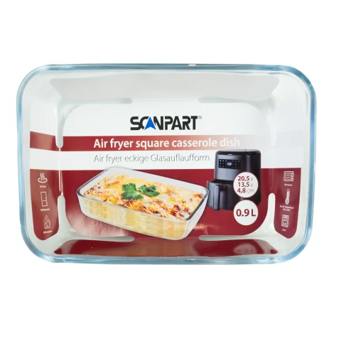 Scanpart Airfryer casserole sq.205x135x48mm glass