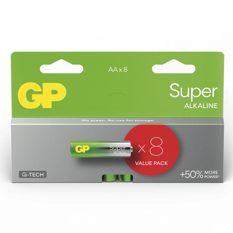 GP Batteries Super Alkaline AA Batterijen - set van 8 stuk