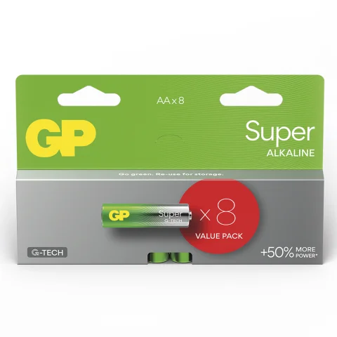 batterij Super Alkaline AA 8 st.