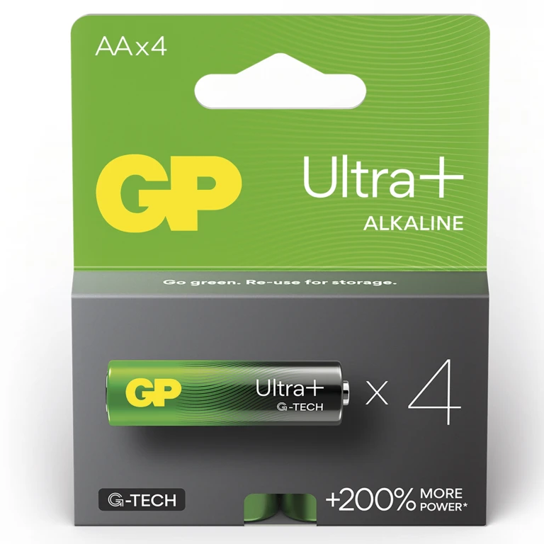 GP Batteries Ultra+ Alkaline AA batterijen - set van 4 stuks
