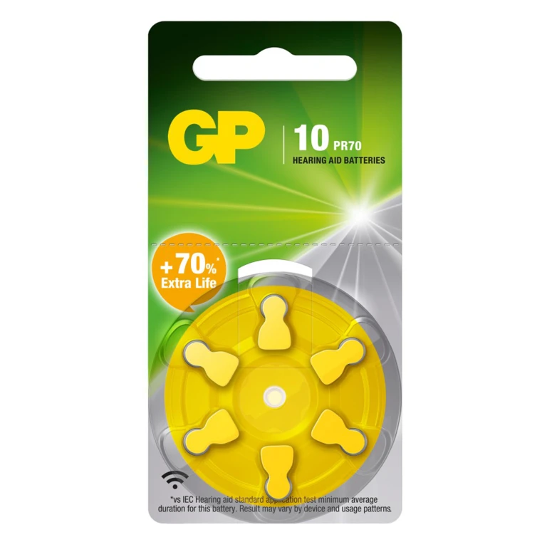 GP Knoopcel Batterijen PR70 voor Hoortoestellen - set van 6