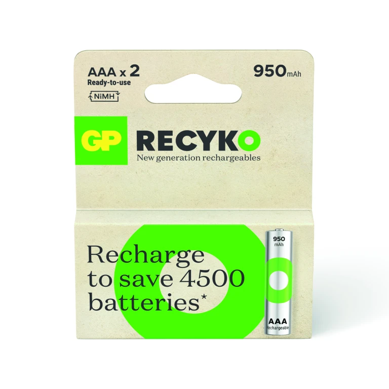 GP oplaadbare batterijen AAA NiMH 950mAh - set van 2 stuk