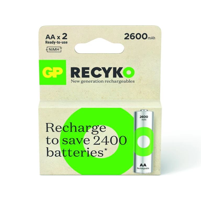 GP Oplaadbare Batterijen AA NiMH 2600mAh - set van 2 stuk