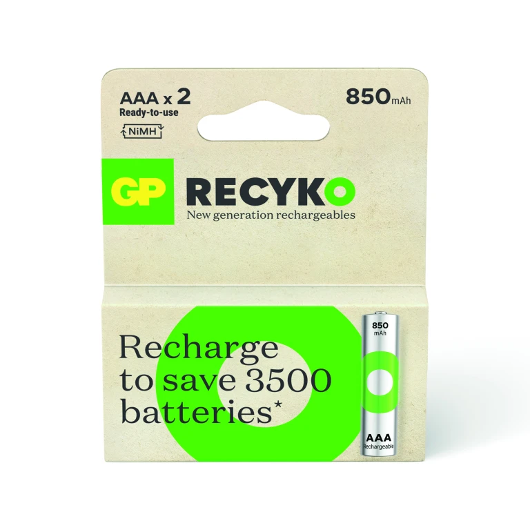GP Oplaadbare Batterijen AAA NiMH 850mAh - set van 2 stuks