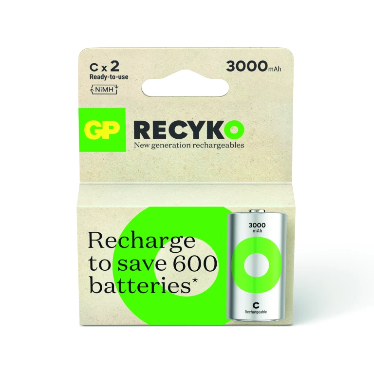 GP Oplaadbare Batterijen C NiMH 3000mAh - set van 2 stuks