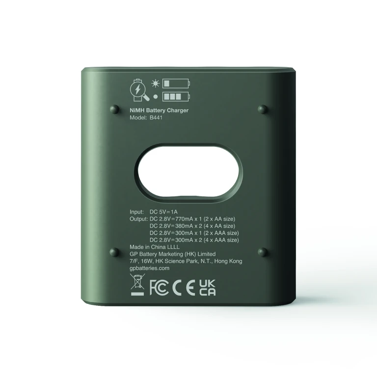 GP Batterijlader set met 4x AAA oplaadbare batterijen 850mAh