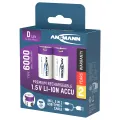 Ansmann oplaadbare batterijen Li-Ion D 6000mAh, set van 2 met kabel