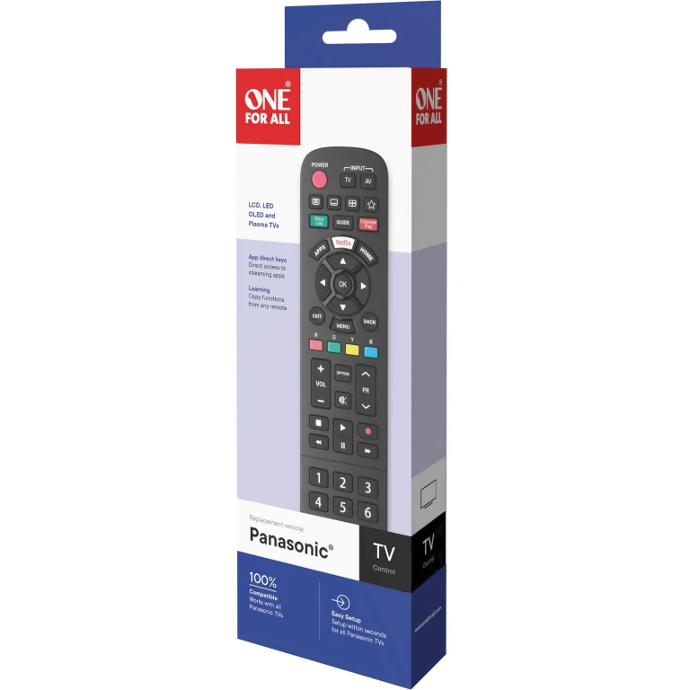 One For All Universele Afstandsbediening voor Panasonic TV Zwart