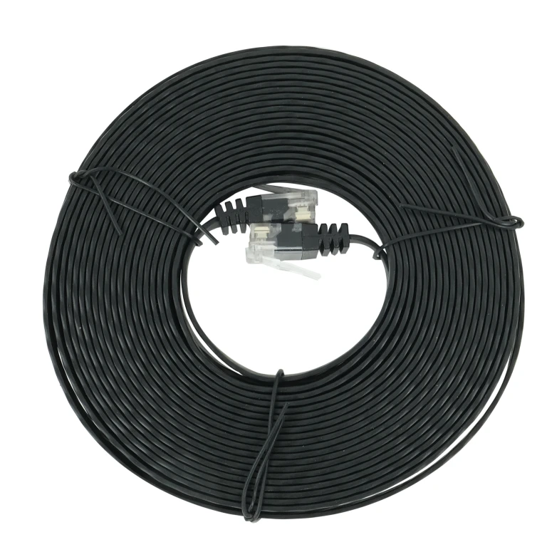 SCANPART Netwerkkabel (UTP) Plat CAT6 Zwart 10m - 1 stuk
