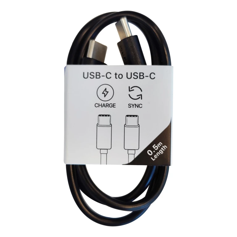 MUSTHAVZ USB-C naar USB-C laadkabel zwart 0,5m - 1 stuk