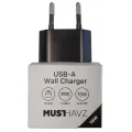 MUSTHAVZ MTG Telefoonoplader USB-A 15W Zwart - 1 stuk