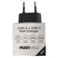 MTG thuisl.USB-A+USB-C 20W zw