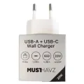 MTG thuisl.USB-A+USB-C 20W wit