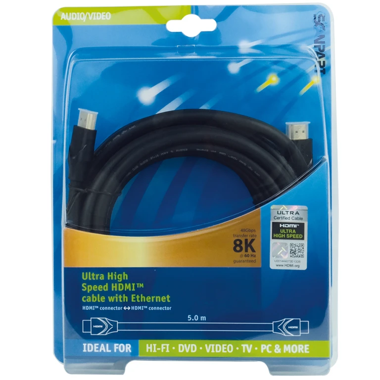 SCANPART HDMI-kabel Ultra High Speed 2.1 5,0m Zwart