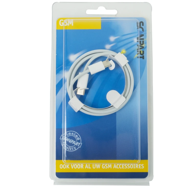 SCANPART USB-C naar USB-C Laad- en Datakabel Wit 100 cm - 1 stuk