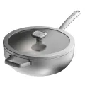 BERGHOFF Wokpan met deksel RVS 28cm - Zilver - 1 stuk