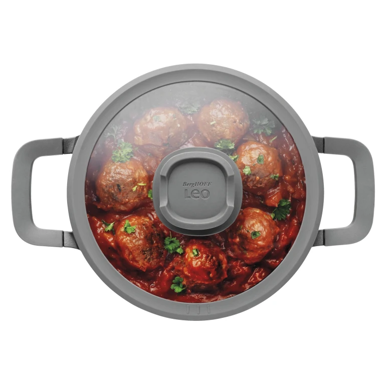 BERGHOFF Stone+ Kookpan met Deksel 20 cm - Zwart - 1 stuk