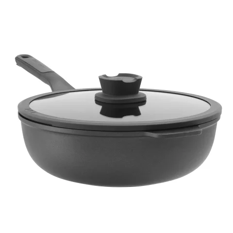 wok met deksel en lange greep 28cm