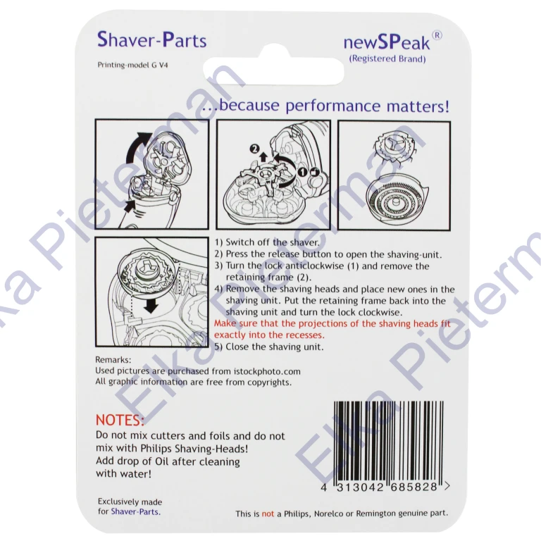 SHAVER-PARTS Scheermesjes HQ9/HQ177 Zilver 3 stuks