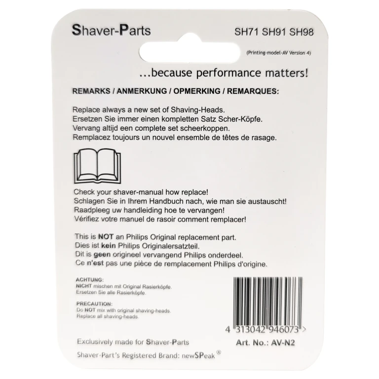SHAVER-PARTS Scheerhoofden Scanpart voor Philips 5000, 7000 en 9000 set van 3