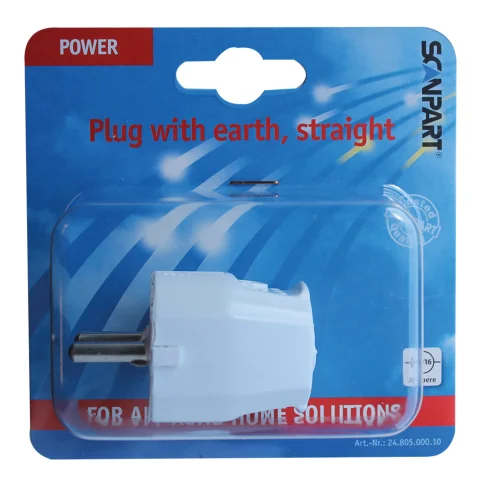 Scanpart stekker met randaarde recht wit - 2480500010