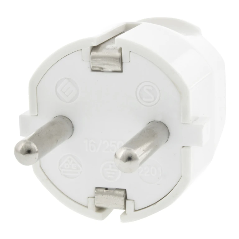 Scanpart Stekker Recht Wit met Randaarde 10/16A 250V 1 stuk