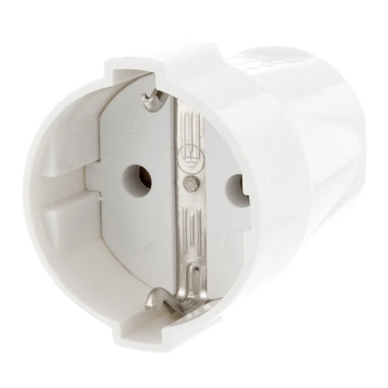 Scanpart Contrastekker Wit Recht Randaarde 250V 16A 1 stuk