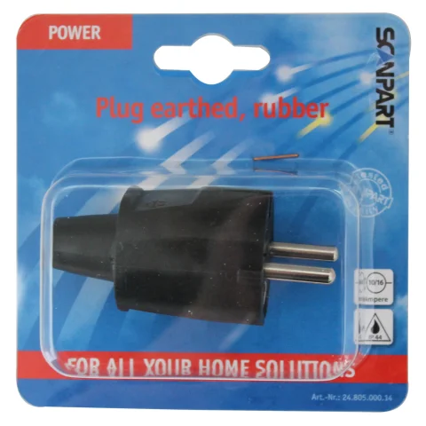 Scanpart stekker met randaarde 10/16A rubber - 2480500014